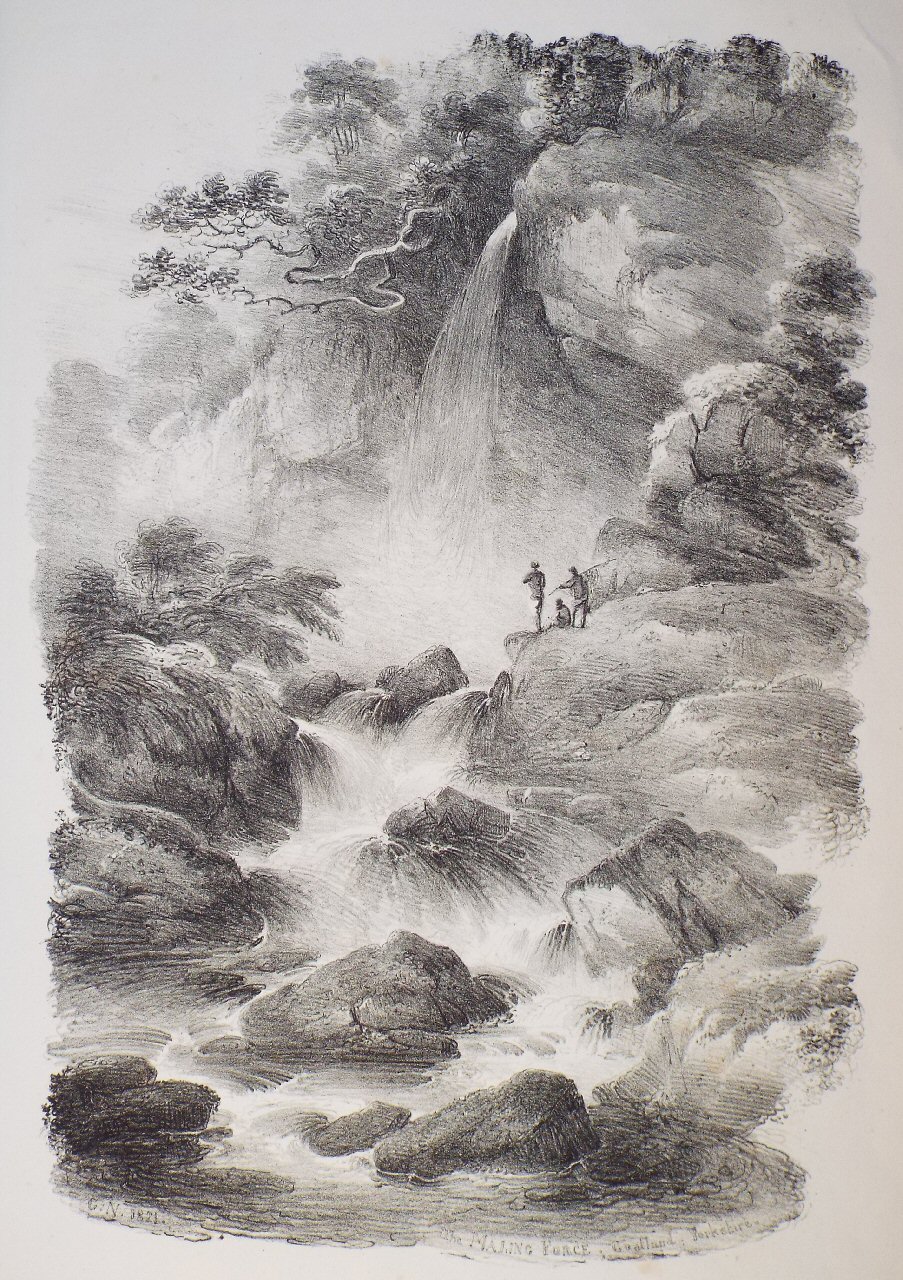Lithograph - The Maling Force, Goatland, Yorkshire. - Nicholson
